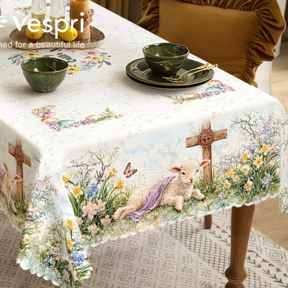 Vespri Easter/Spring Table Cloth - Picture 2 of 5
